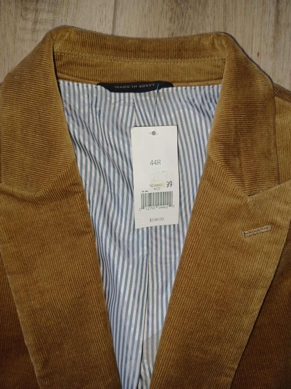 NWT Banana Republic Duca Visconti Italian Corduroy Blazer 44R Tailored Fit Tan - Picture 8 of 13